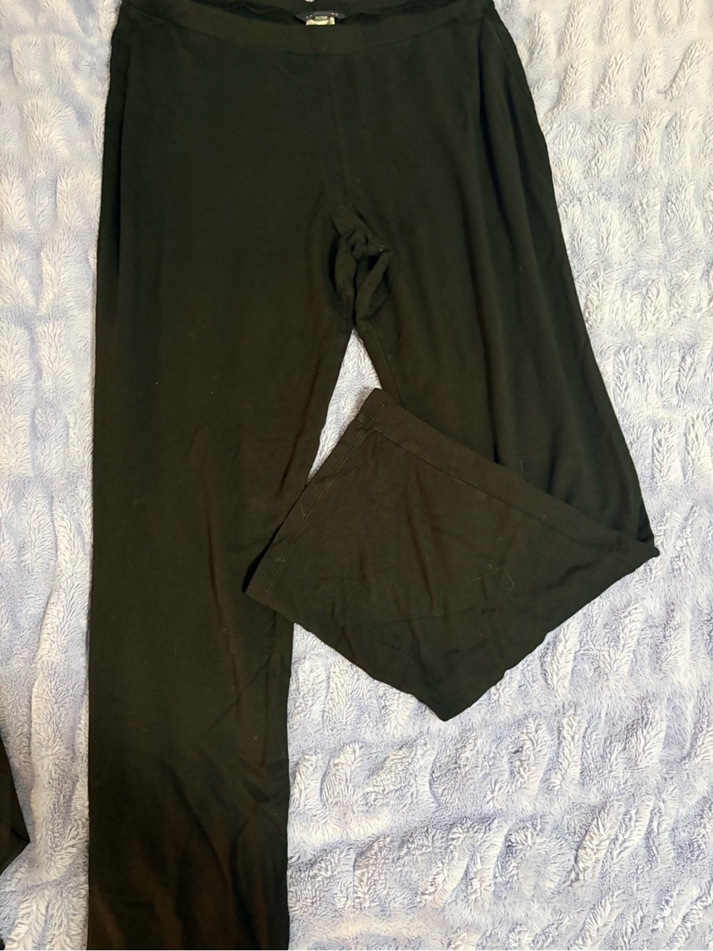 Lands' End Black Knit Pants with Branded Waistband